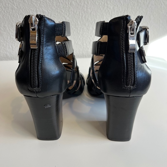 NEW The Limited Brooklyn Black Block Heeled Leather Sandals - Picture 8 of 16